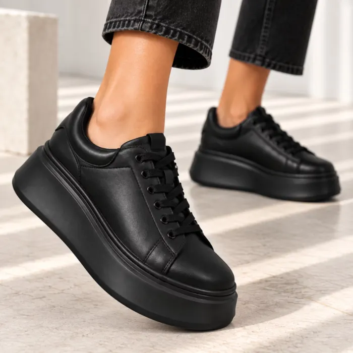 Pantofi casual Piele Naturala Negri Mavis picture - 2