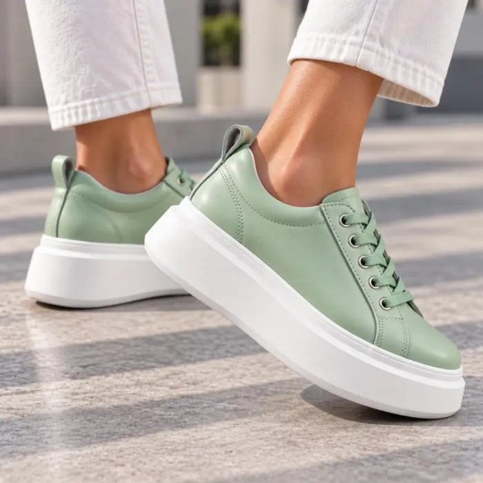 Pantofi casual Piele Naturala Verde Fistic Mavis picture - 2
