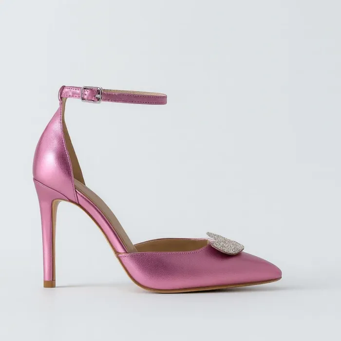 Pantofi stiletto Piele Naturala roz My Heart picture - 2