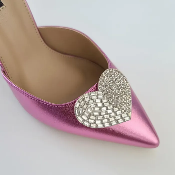 Pantofi stiletto Piele Naturala roz My Heart picture - 3