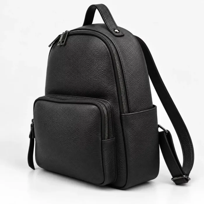 Rucsac dama Piele Naturala Neagra Rovigo picture - 2