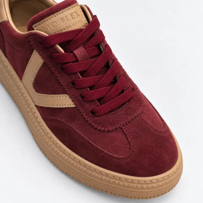 Sneakers damă din piele naturală Bordo Fredo picture - 4