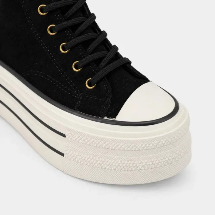 Sneakers dama high-top cu platforma Pixie Negru picture - 3