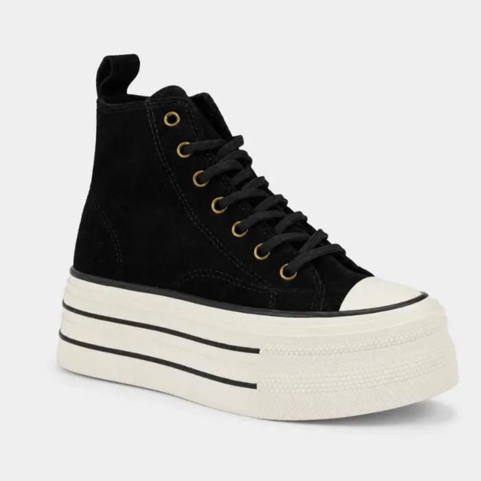 Sneakers dama high-top cu platforma Pixie Negru picture - 4