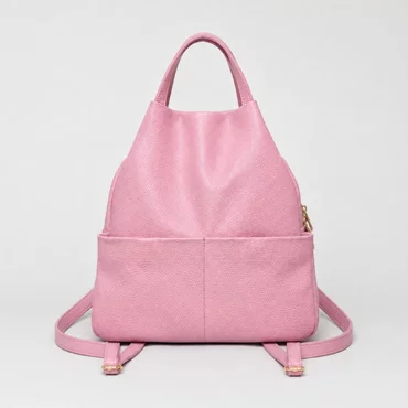 Rucsac dama din Piele Naturala Roz Amara