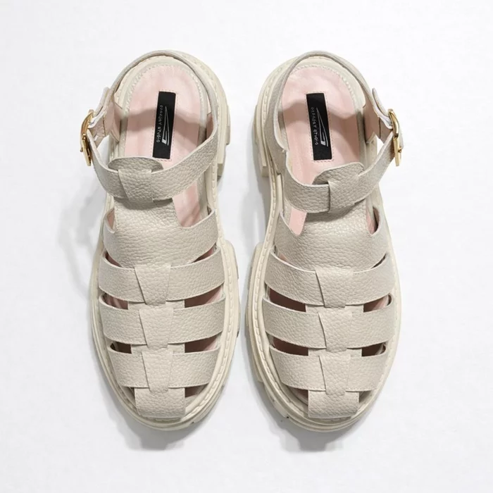 Sandale Casual Piele Naturala Bej Meta picture - 4