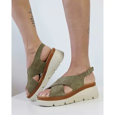 Sandale Casual Piele Naturala Kaki Dora