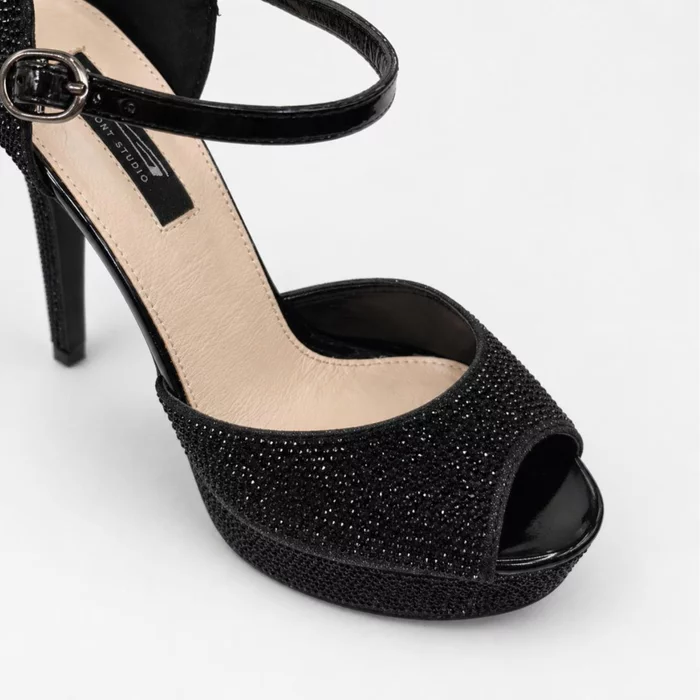 Sandale cu platou Garkony Crystal Glow Negre picture - 6