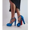 Sandale cu platou Piele Naturala albastra Lavinia
