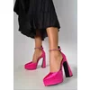 Sandale cu platou saten roz Alice