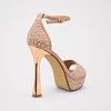 Sandale dama elegante cu platou satin Roz cu perle Perla picture - 4