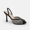 Sandale dama elegante cu strasuri Negre Perla picture - 3