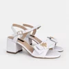 Sandale dama elegante Piele Naturala Albe cu funda Bela picture - 1