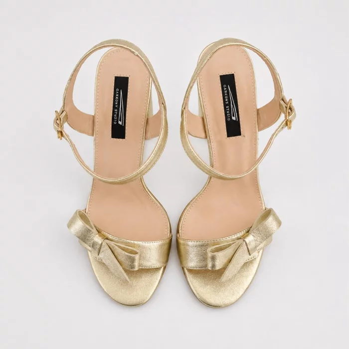 Sandale dama elegante Piele Naturala Aurie Vera picture - 4