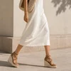 Sandale dama Espadrile cu Platforma si barete incrucisate Bej Solara picture - 3