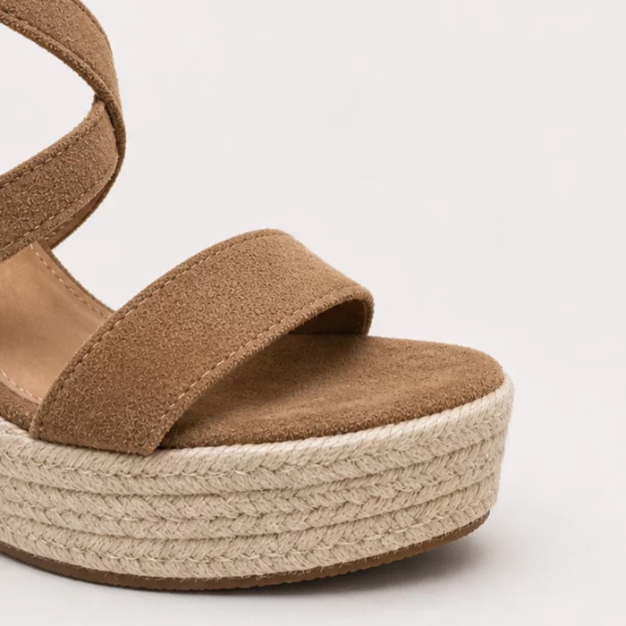 Sandale dama Espadrile cu Platforma si barete incrucisate Bej Solara picture - 4