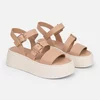 Sandale dama talpa platforma confortabile Piele Naturala Bej Rogue picture - 4