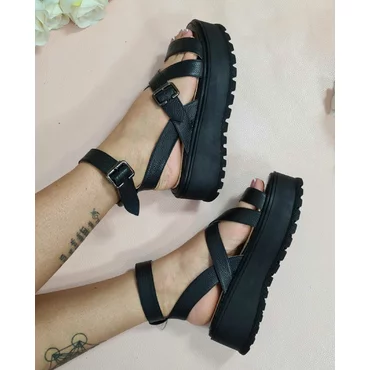 Sandale de dama negre Boho
