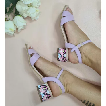 Sandale de dama piele lila Roma