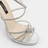 Sandale elegante cu platou argintii cu barete si strasuri Afrodita picture - 3