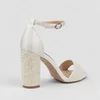 Sandale elegante din satin Alb cu perle Motion picture - 5