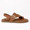 Sandale joase dama Piele Naturala Cogniac cu barete late Minimal picture - 7