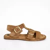 Sandale joase dama Piele Naturala Maro caramel cu catarame aurii Capri picture - 5