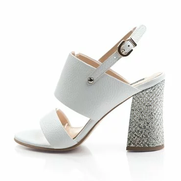 Sandale piele alba Loca
