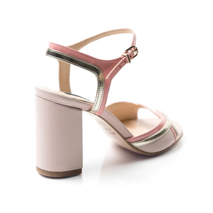 Sandale piele roz pal cu somon si auriu Frida picture - 2