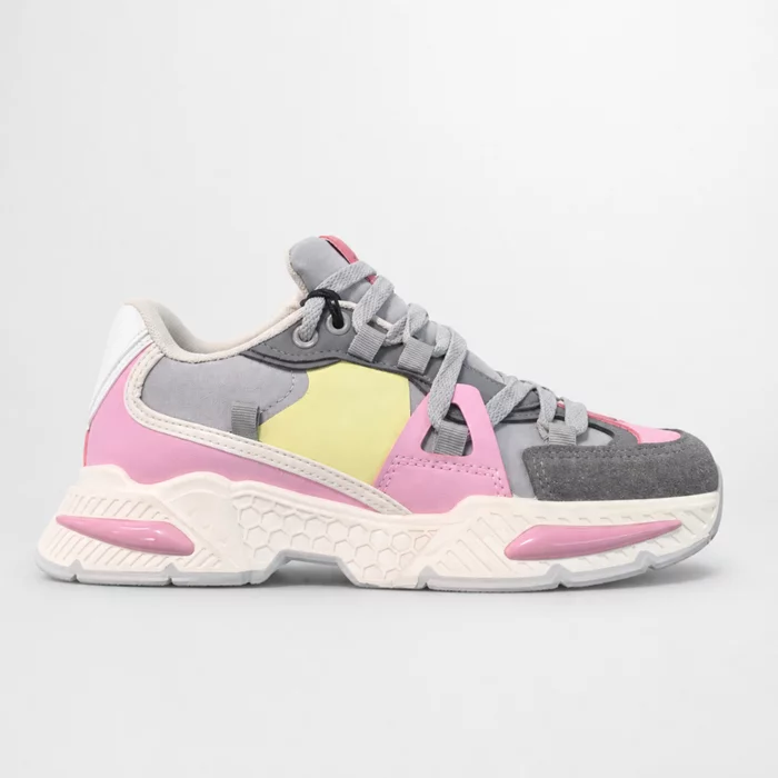 Sneakers dama talpa platforma piele eco multicolora Gri Bluma picture - 2