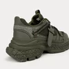 Sneakers dama talpa platforma piele eco si textil Kaki Simon picture - 5