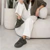Sneakers dama talpa platforma piele eco si textil Kaki Simon picture - 6