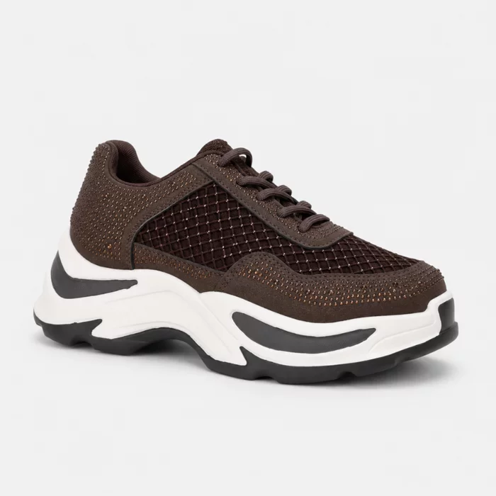 Sneakers dama talpa platforma piele eco si textil Maro Dony picture - 3