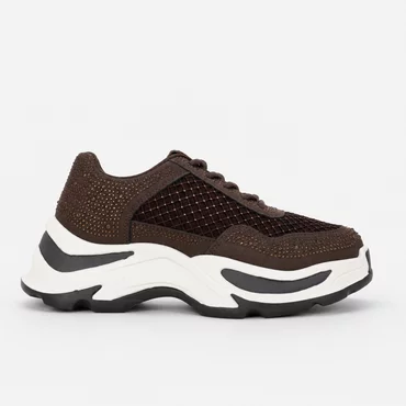 Sneakers dama talpa platforma piele eco si textil Maro Dony