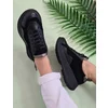Sneakers din piele naturala neagra Monik