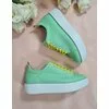 Sneakers din piele naturala verde Paco