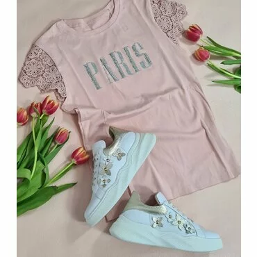 Tricou roz de dama Paris
