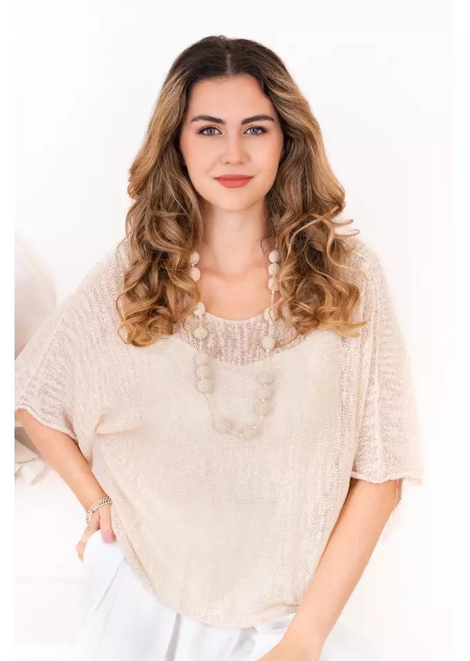 Bluza crem din bumbac