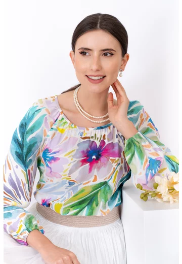 Bluza eleganta Colorful Flowers