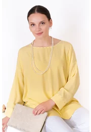 Bluza tip tunica galbena cu strasuri