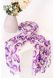 Esarfa eleganta cu imprimeu mov Gold Touch