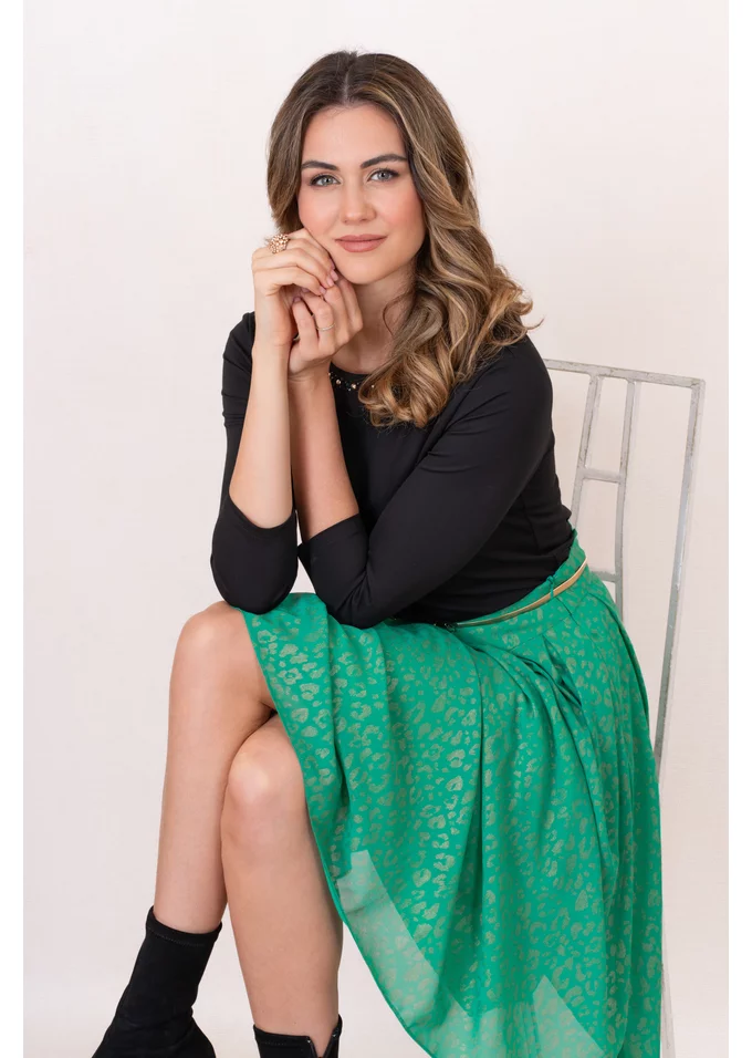 Fusta midi animal print