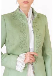 Jacheta din velur Green Matcha