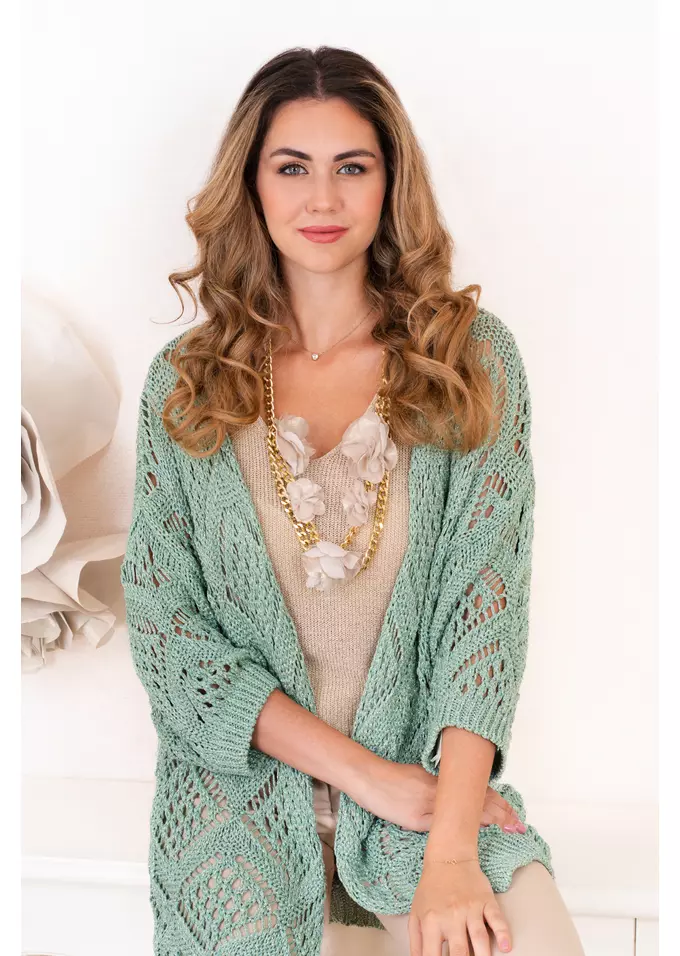 Jerseu Pastel Green in stil boho