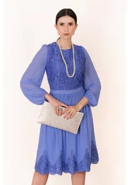 Rochie de ocazie Persian Blue cu dantela