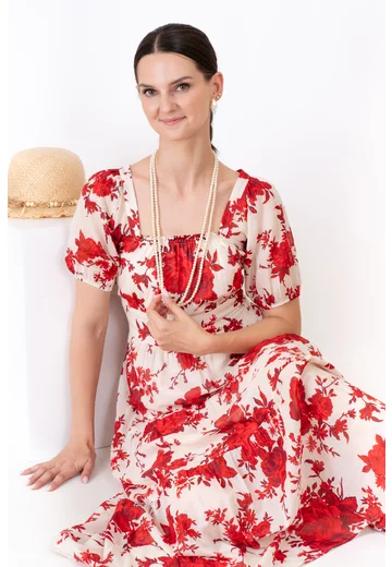 Rochie lunga de vara Red Roses
