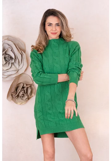 Rochie verde tip pulover