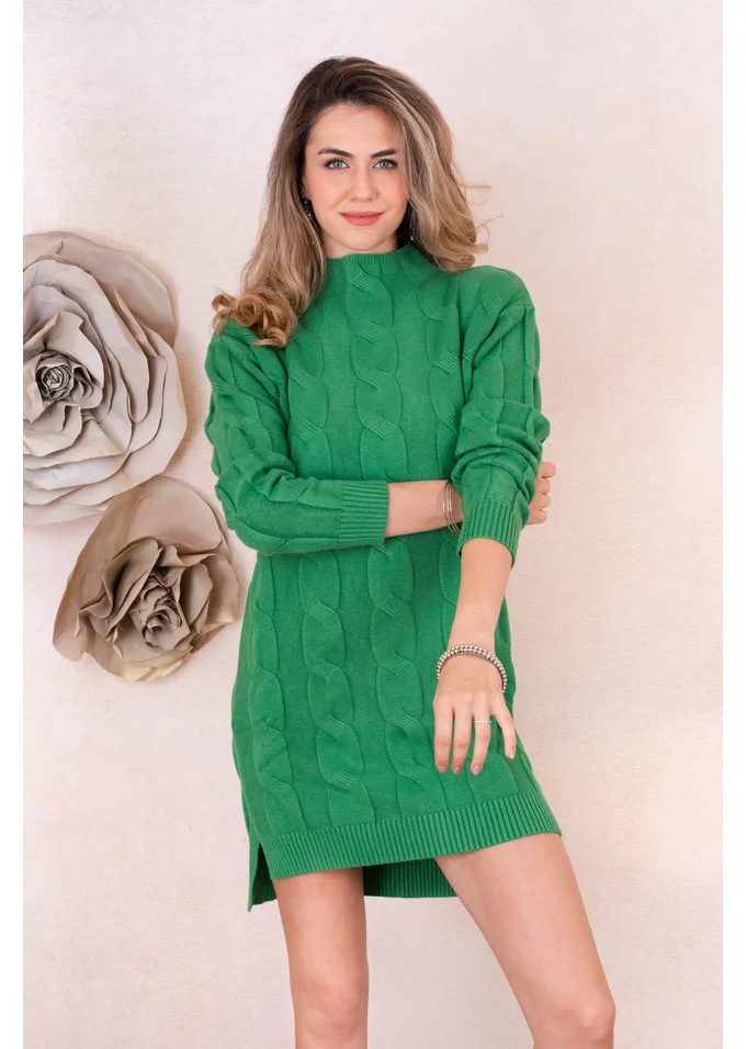 Rochie verde tip pulover