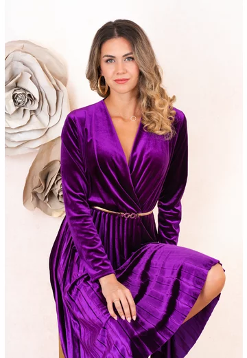 Rochie violet din catifea
