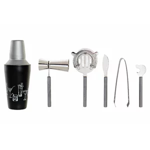Barm Set Cocktail 7 piese, Metal, Negru